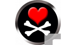 Stickers / autocollants tête mort pirate d’amour