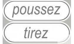 autocollant poussez tirez grand