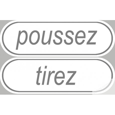 autocollant poussez tirez grand