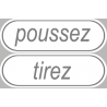 autocollant poussez tirez grand