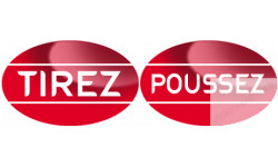 autocollant poussez tirez rouge