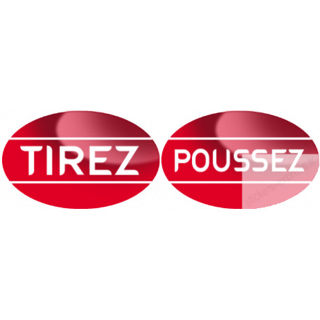 autocollant poussez tirez rouge