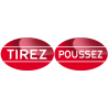 autocollant poussez tirez rouge