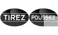 autocollant poussez tirez noir