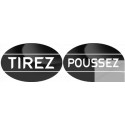 autocollant poussez tirez noir