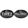 autocollant poussez tirez noir