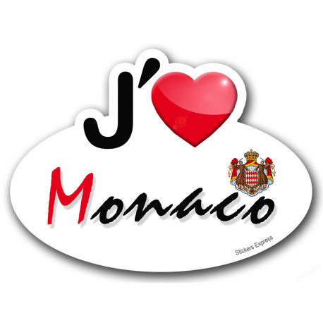 autocollant j'aime Monaco