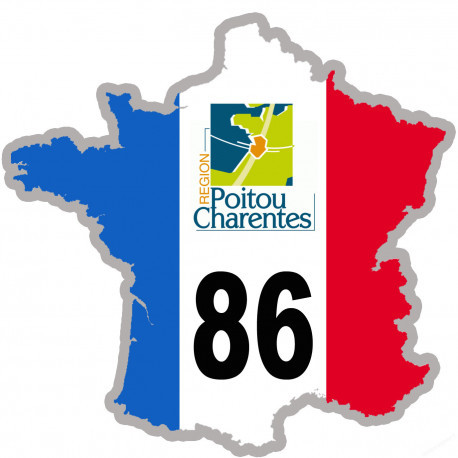 sticker / autocollant FRANCE 86 Région Poitou Charentes