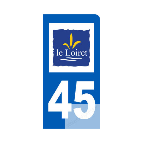 autocollant immatriculation 45 le Loiret