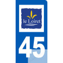 autocollant immatriculation 45 le Loiret