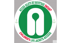 Sticker autocollant ACCES GILETS DE SAUVETAGE ENFANT