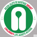 Sticker autocollant ACCES GILETS DE SAUVETAGE ENFANT