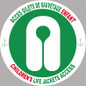 Sticker autocollant ACCES GILETS DE SAUVETAGE ENFANT