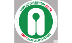 Sticker autocollant ACCES GILETS DE SAUVETAGE ADULTE