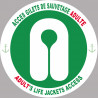 Sticker autocollant ACCES GILETS DE SAUVETAGE ADULTE