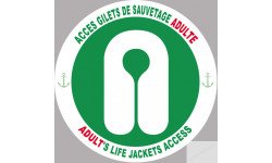 Sticker autocollant ACCES GILETS DE SAUVETAGE ADULTE