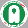 Sticker autocollant ACCES GILETS DE SAUVETAGE ADULTE