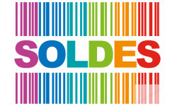 Stickers / autocollant solde ambiance code barre