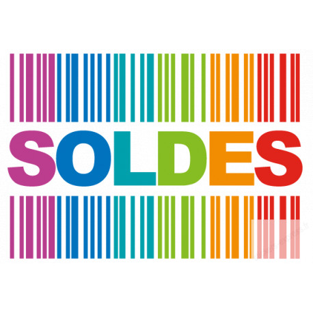 Stickers / autocollant solde ambiance code barre