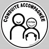 autocollant conduite accompagnée conducteur Ch'ti