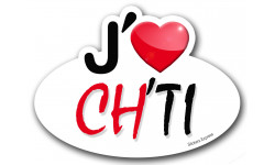 Sticker autocollant j'aime Ch'ti