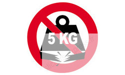 Sticker autocollant charge maximum 5 KG