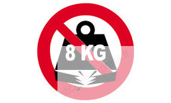 Sticker autocollant charge maximum 8 KG