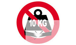 Sticker autocollant charge maximum 10 KG