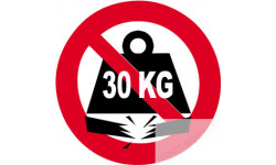 Sticker autocollant charge maximum 30 KG