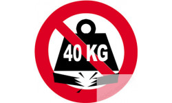 Sticker autocollant charge maximum 40 KG