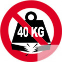 Sticker autocollant charge maximum 40 KG