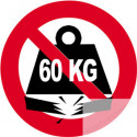 Sticker autocollant charge maximum 60 KG