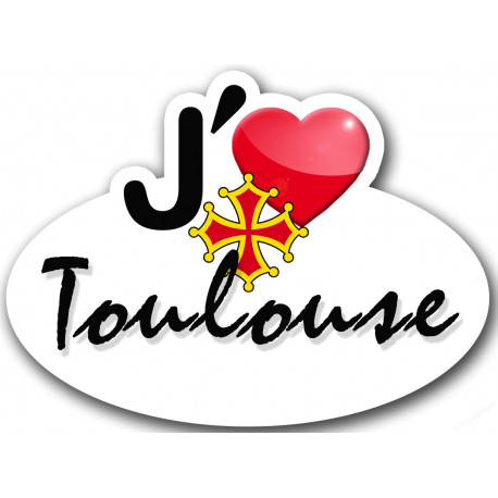 Sticker autocollant j'aime Toulouse