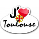 Sticker autocollant j'aime Toulouse