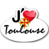 Sticker autocollant j'aime Toulouse