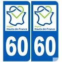 Logo autocollant 60 immatriculation de l'Oise region Picardie Hauts-de-France