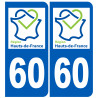 Logo autocollant 60 immatriculation de l'Oise region Picardie Hauts-de-France