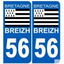 numero immatriculation 56 drapeau Breton