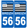 numero immatriculation 56 drapeau Breton