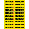 Sticker / autocollant : distance à respecter - 10 unités - 20x2.5cm