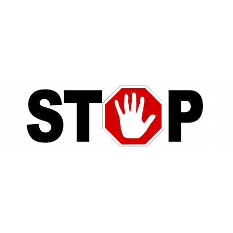 Sticker / Autocollant pour sol "STOP main"