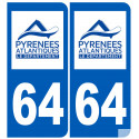 numero immatriculation 64 (Pyrénées-Atlantiques)