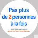 Sticker / autocollant : Pas plus d'1 personne à la fois - 20cm