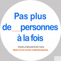 Sticker / autocollant : Pas plus de x personnes à la fois - 20cm