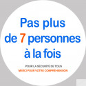 Sticker / autocollant : Pas plus de 7 personnes à la fois - 20cm