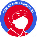 sticker autocollant Port du masque respiratoire obligatoire