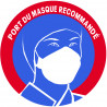 sticker autocollant Port du masque respiratoire recommandé