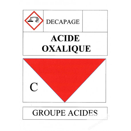 Stickers / autocollant Acide oxalique