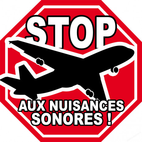 Sticker / autocollant : Stop aux nuisances sonores - 10cm