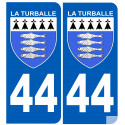 Sticker / autocollant : numéro immatriculation 44 La Turballe